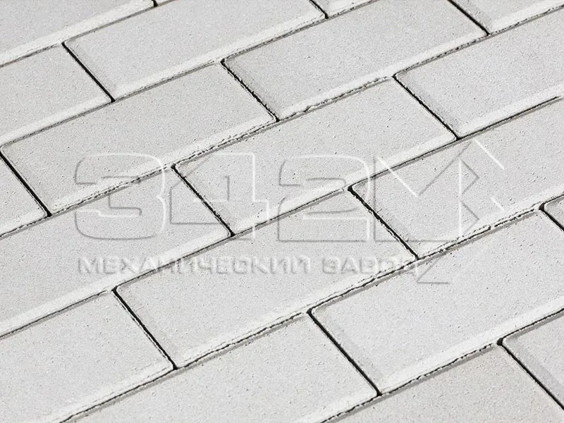 Тротуарная плитка Брусчатка, Белый, 60 мм