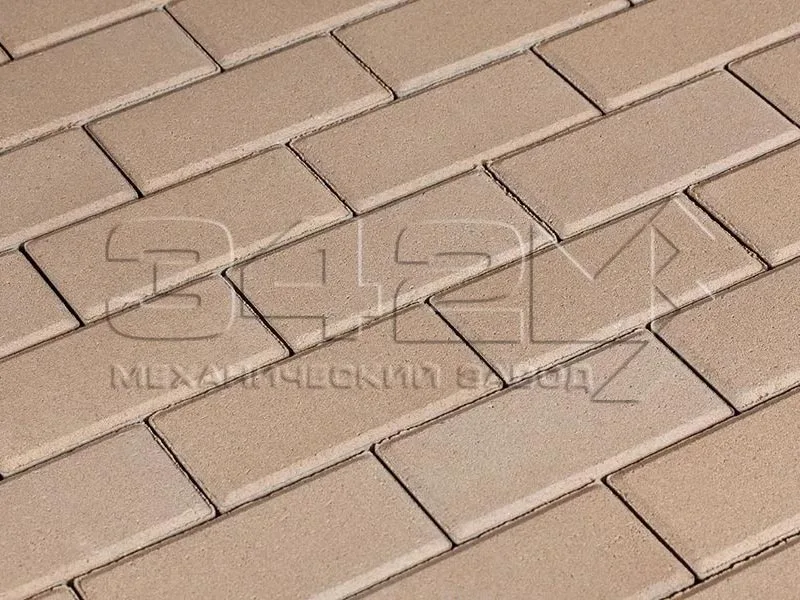 Тротуарная плитка Брусчатка, Бежевый, 80 мм