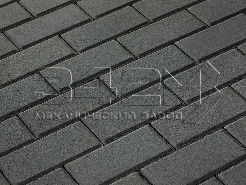 Тротуарная плитка Брусчатка, Черный, 80 мм