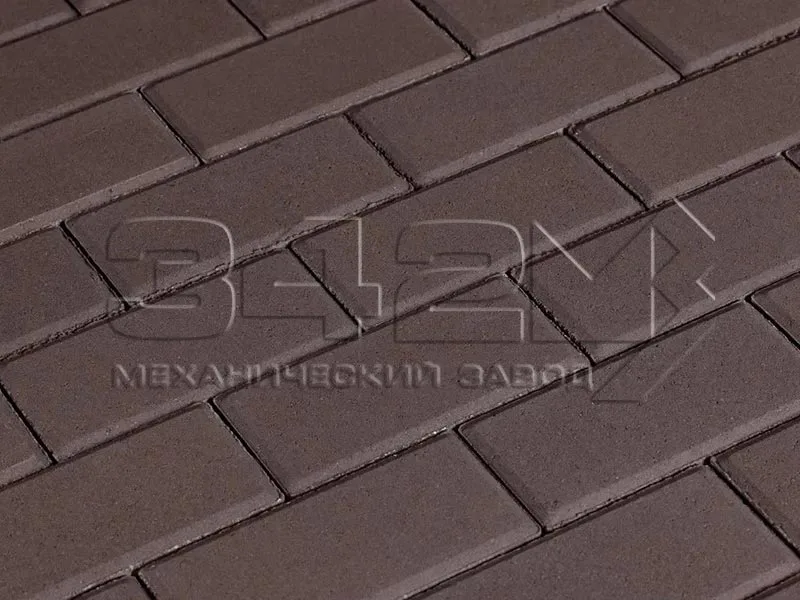Тротуарная плитка Брусчатка, Темно-Коричневый, 60 мм