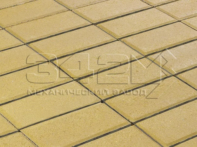 Тротуарная плитка Брусчатка, Желтый, 80 мм